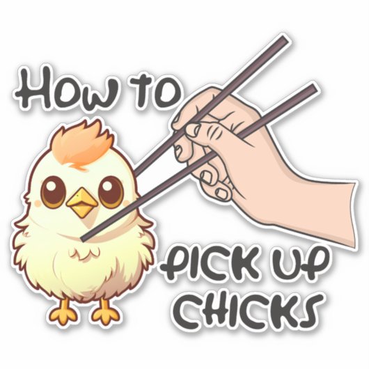 Hühner aufheben aufkleber (Vorderseite)