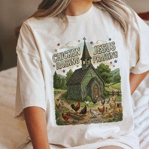 Hühner aufziehende Jesus preisende Kirche Tri-Blend Shirt