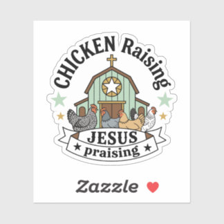 Hühner aufziehendes Jesus preisendes Shirt Lustige Aufkleber