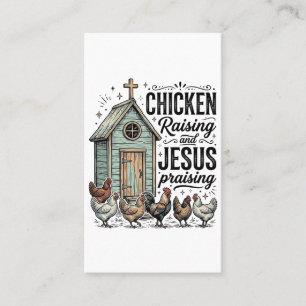 Hühner aufziehendes Jesus preisendes Vintage-Farm- Visitenkarte