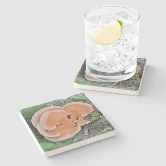 Hühner aus dem Wald Pilz Steinuntersetzer (Seitenansicht)