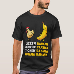Hühner-Bananen-Tanz Lustiges Frucht-Meme Mädchen F T-Shirt