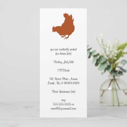 Hühner, Bauer, Bio Eier Einladung (Stehend Vorderseite)