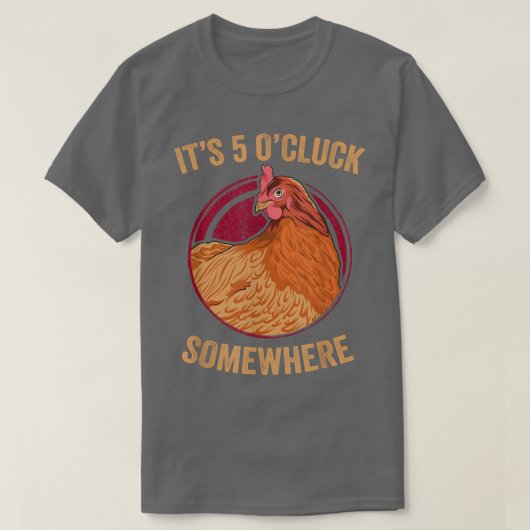 Hühner-Bauer Funny Five O' Cluck Backyard Chicke T-Shirt (Design vorne)