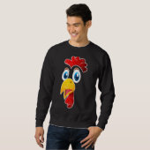 Hühner-Bauer Hühner-Besitzer Hühnergesicht Sweatshirt (Vorne ganz)
