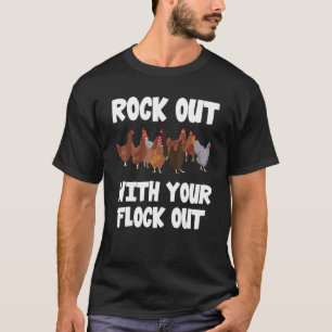 Hühner-Bauer roch mit der Flock aus T-Shirt