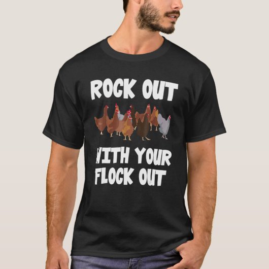 Hühner-Bauer roch mit der Flock aus T-Shirt (Vorderseite)
