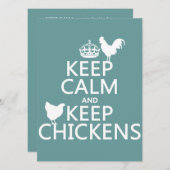 Hühner Behalten und Behalten (Hintergrundfarbe) Einladung (Vorne/Hinten)