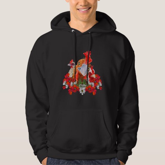 Hühner-Blume-Blumenkruster Hoodie (Vorderseite)