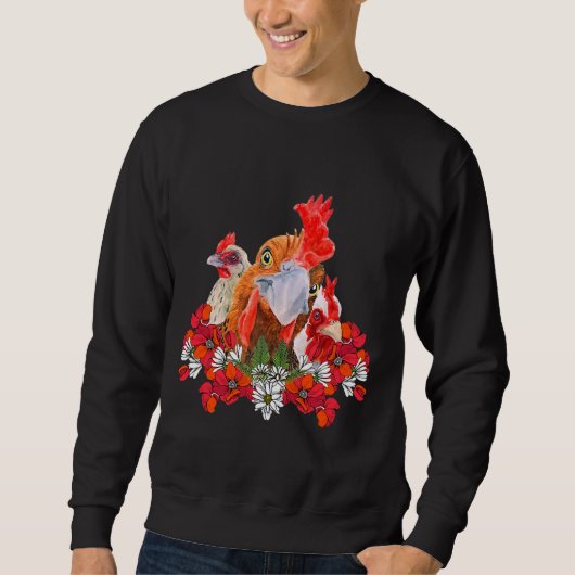 Hühner-Blume-Blumenkruster Sweatshirt (Vorderseite)