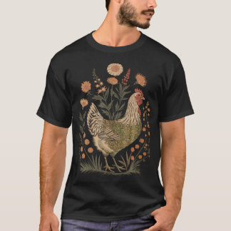 Hühner-Blumen-Kunstfarm Hühnerliebhaber T-Shirt