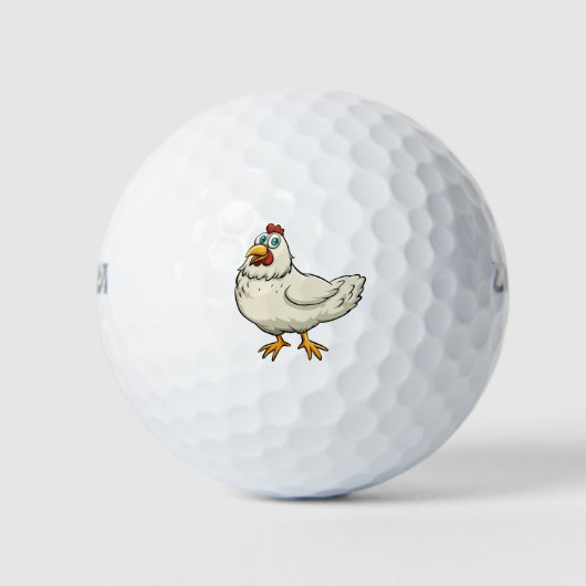 Hühner-Cartoon Golfball (Vorderseite)