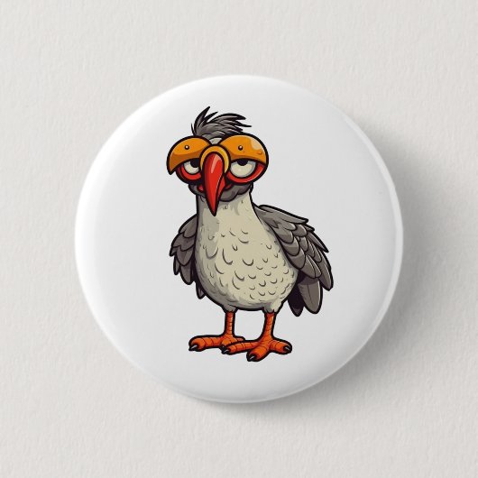 Hühner-Cartoon-Illustration Button (Vorderseite)