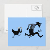 Hühner-Cartoon Postkarte (Vorne/Hinten)