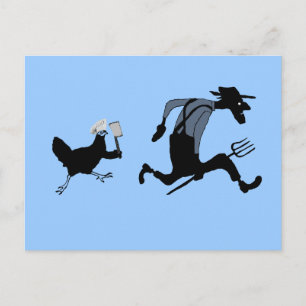 Hühner-Cartoon Postkarte