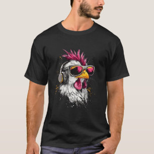 Hühner Coole Tiere Splash Art Hühnchen T Shirt