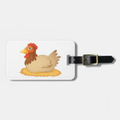 Hühner, die auf Niedlichen Nestbaum sitzen Gepäckanhänger (Vorderseite horizontal)
