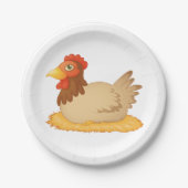 Hühner, die auf Niedlichen Nestbaum sitzen Pappteller (Vorderseite)