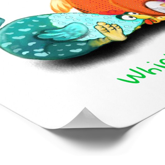 Hühner, die Eier zum Hatch Poster Fun Gewartet hab (Ecke)