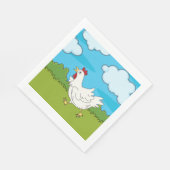 Hühner, die in einem Feldpapier von Napkins laufen Serviette (Ecke)