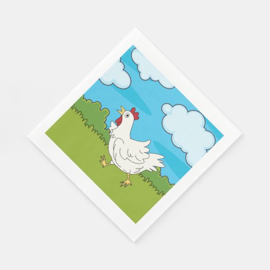 Hühner, die in einem Feldpapier von Napkins laufen Serviette (Ecke)