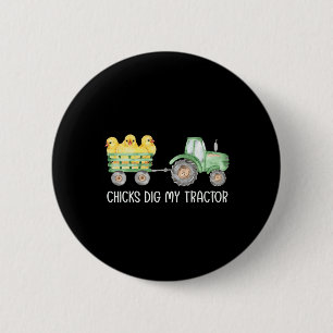 Hühner, die mein Traktor-Hühnchen-Ostereier bettel Button