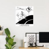 Hühner, die nicht auf die Ferne überqueren Poster (Heimbüro)