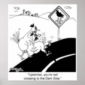 Hühner, die nicht auf die Ferne überqueren Poster (Vorne)