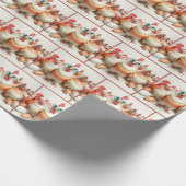 Hühner, die Perlhühner tragen Geschenkpapier (Ecke)