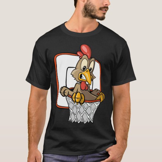 Hühner-Dunking-Basketball T-Shirt (Vorderseite)