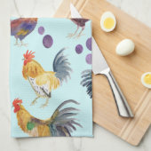 Hühner & Eier Barnyard Farm Land Aquarell Geschirrtuch (Viertel Falte)