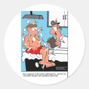 Hühner & Eierpocken Funny Medical Geschenke & Kart Runder Aufkleber