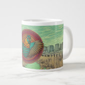 Hühner-Emblem-Design Jumbo-Tasse (Vorderseite Rechts)