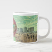 Hühner-Emblem-Design Jumbo-Tasse (Rechts)