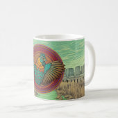 Hühner-Emblem-Design Kaffeetasse (VorderseiteRechts)