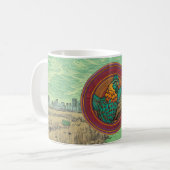 Hühner-Emblem-Design Kaffeetasse (Vorderseite Links)