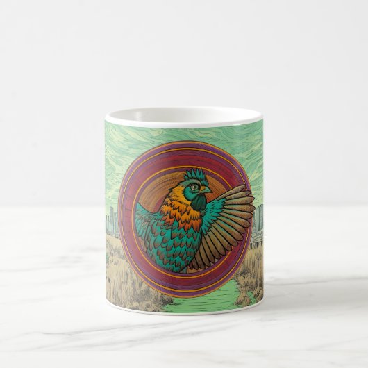 Hühner-Emblem-Design Kaffeetasse (Mittel)