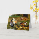 Hühner, Enten und Enten im landwirtschaftlichen Be Karte (Gelbe Blume)