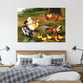 Hühner, Enten und Enten im landwirtschaftlichen Be Leinwanddruck (Insitu (Schlafzimmer))