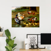 Hühner, Enten und Enten im landwirtschaftlichen Be Poster (Heimbüro)