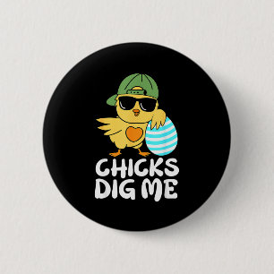Hühner finden mich lustig Jungen Frohe Ostern Huhn Button