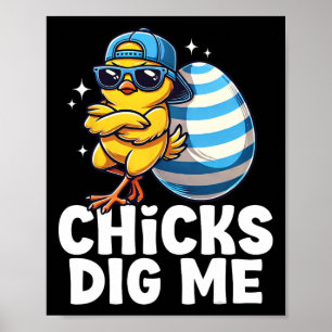Hühner finden mich lustig Ostern Männer Jungen Fro Poster