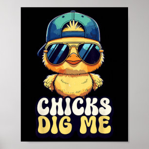 Hühner finden mich lustig von Chick Sungles Retro  Poster