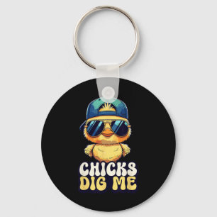 Hühner finden mich lustig von Chick Sungles Retro Schlüsselanhänger