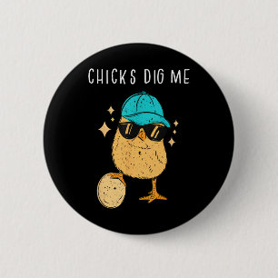 Hühner finden mich Ostern Kleinkind Jungen Männer Button