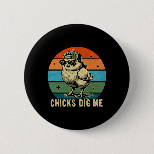 Hühner finden mich Ostern Kleinkind Jungen Männer Button