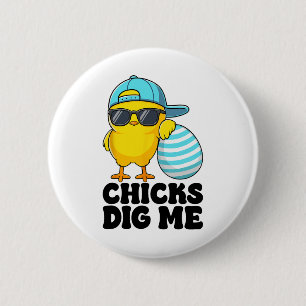 Hühner finden mich Ostern Kleinkinder Jungen Männe Button