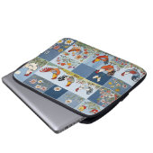 Hühner Floral Retro Denim Patchwork Plätze Laptopschutzhülle (Vorne Knopf)