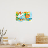 Hühner-Freunde Hühnergeflügel Poster (Küche)