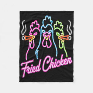 Hühner Frittiertes Hühnchen Lustige Kunst Farm Lan Fleecedecke